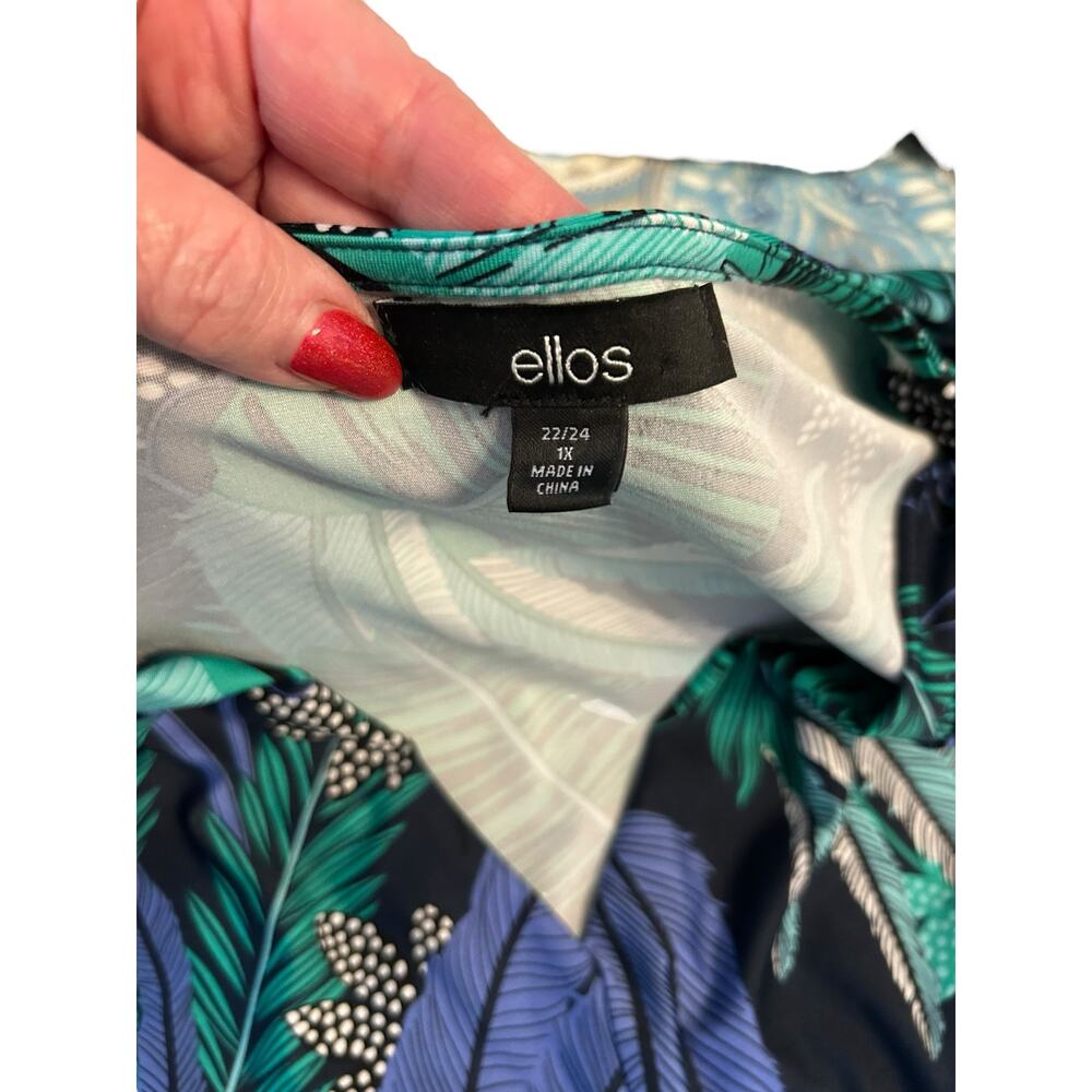 Ellos Green and Blue Tropical Maxi Dress - Size 1X - 22/24 - Picture 4 of 7